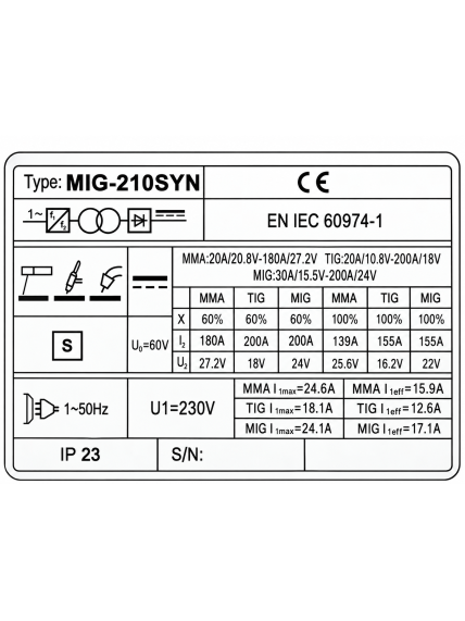 Kentauras MIG 210-SYN – 3 IN 1 Inverterinis Suvirinimo Aparatas , 200 A 5