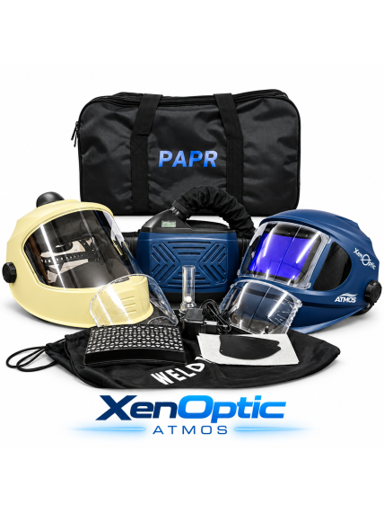 Suvirinimo skydelio True Color XenOptic ATMOS ir šlifavimo šalmo su ventiliacija (PAPR) Komplektas su krepšiu 1 Suvirinimo skydelio True Color XenOptic ATMOS ir šlifavimo šalmo su ventiliacija (PAPR) Komplektas su krepšiu 1